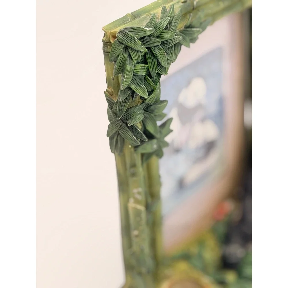 Vintage Panda Bamboo 4x6 Resin Picture Frame 3D Nature Wildlife Tabletop Decor